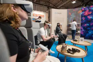 Eventfotograf Hamburg auf der OMR, Virtual Reality auf einem Messestand,